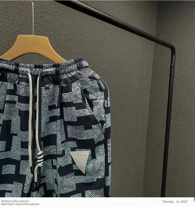 Geometric Camo Print Joggers