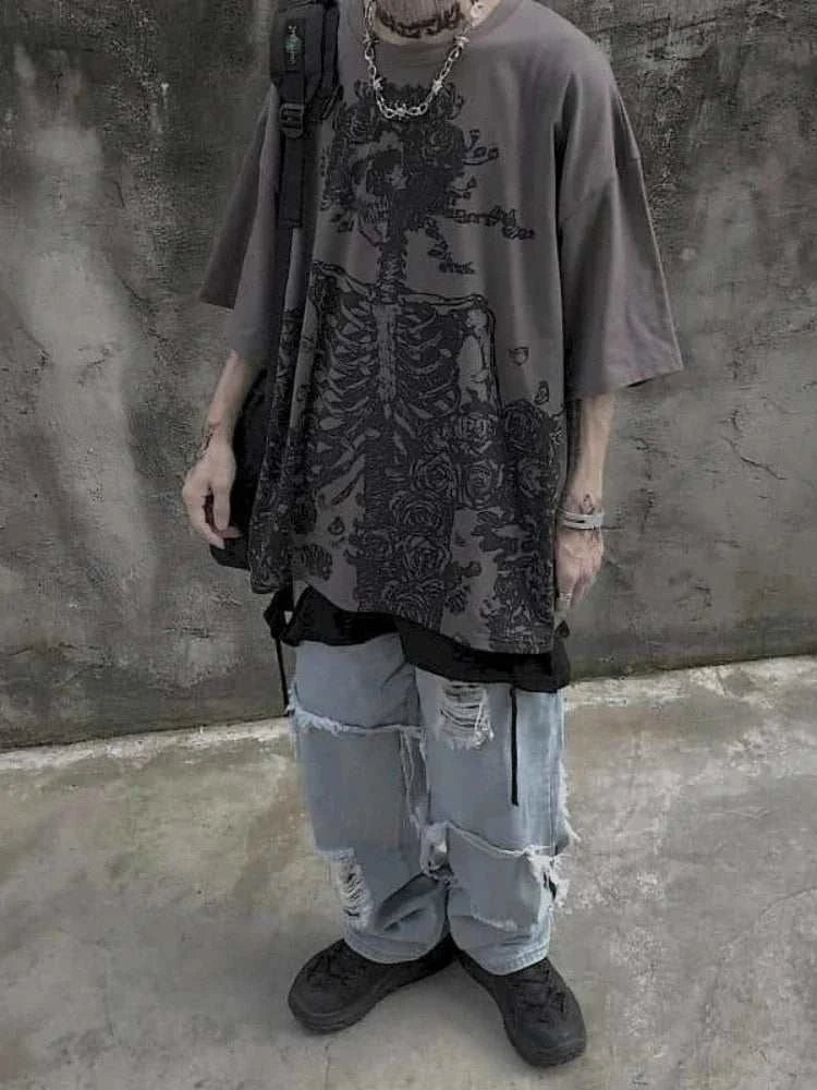 2025 Y2K Gothic Skull Graphic T Shirts