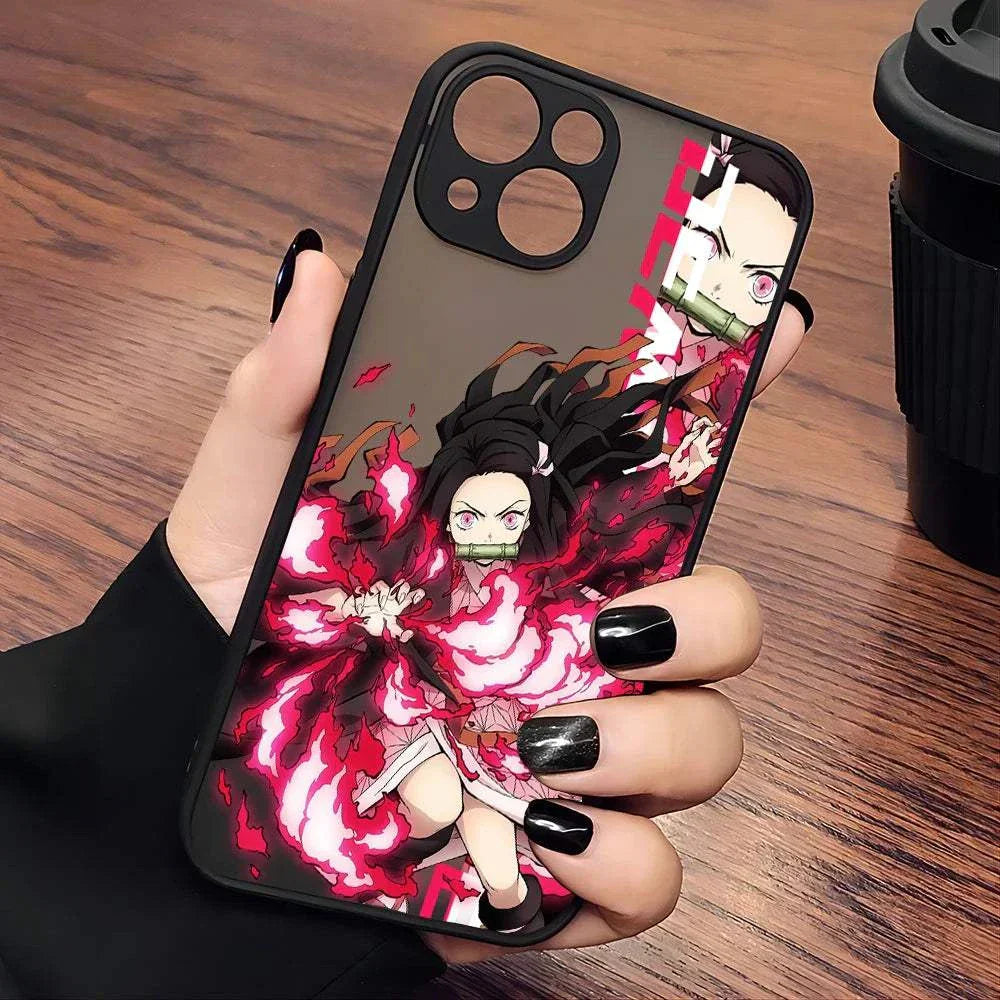 Demon Slayer Anime Phone Case For iPhones With Transparent Back Cover