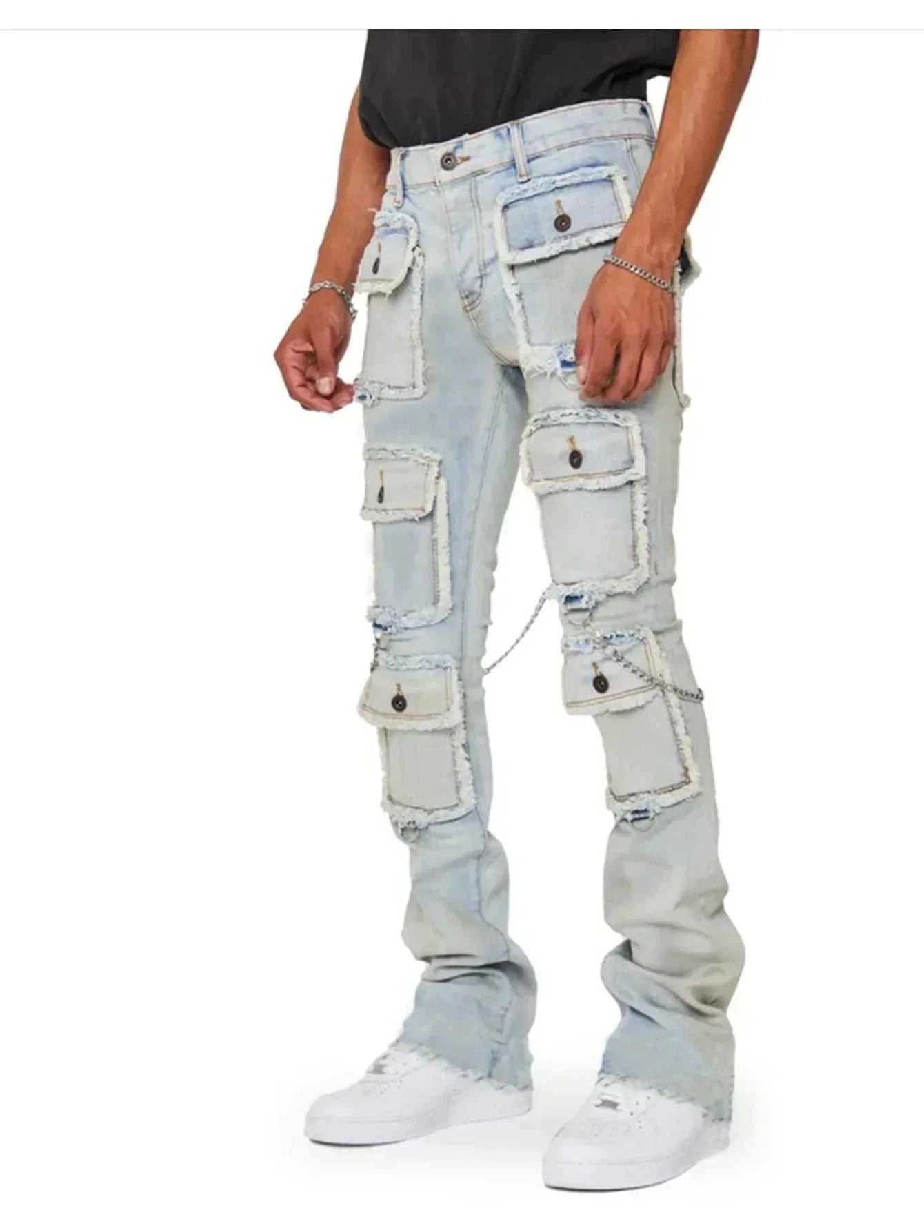Y2K Multi Pockets Design Denim Cargo Pants