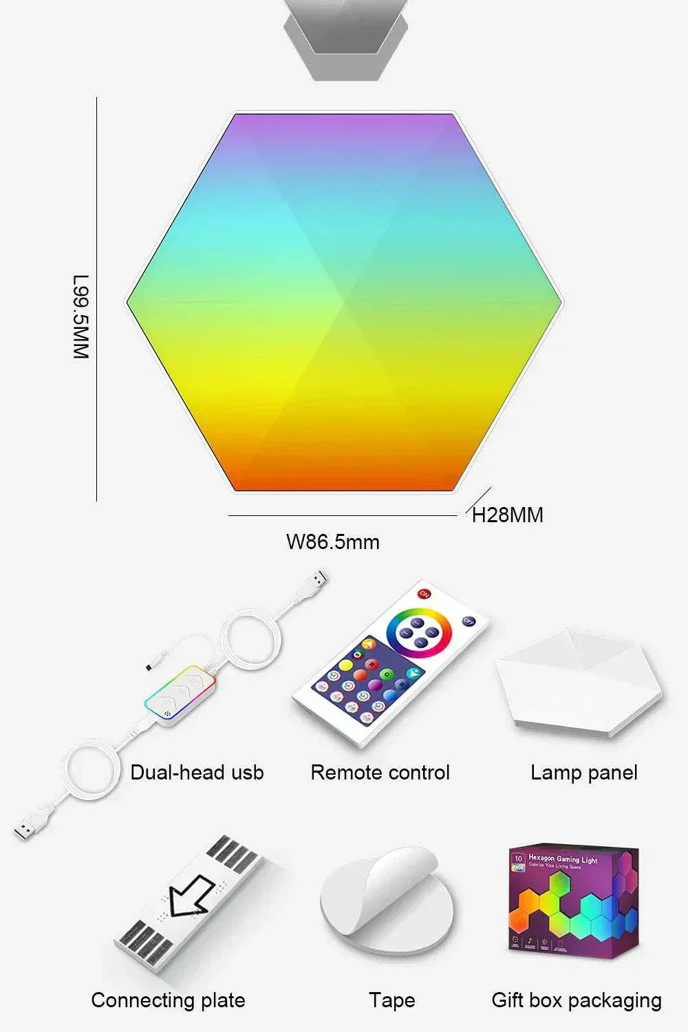 Streamer Gamer Hexagon LED buildable wall light with app, voice and remote control, six panels and smart home compatibility