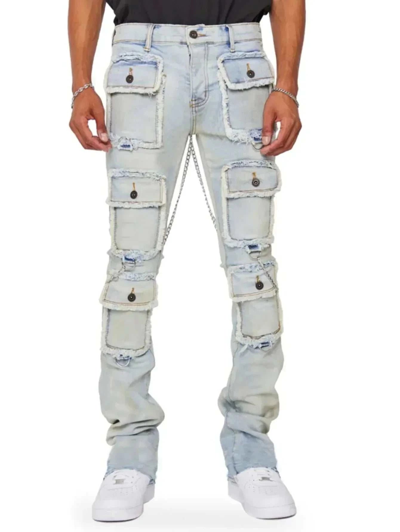 Y2K Multi Pockets Design Denim Cargo Pants