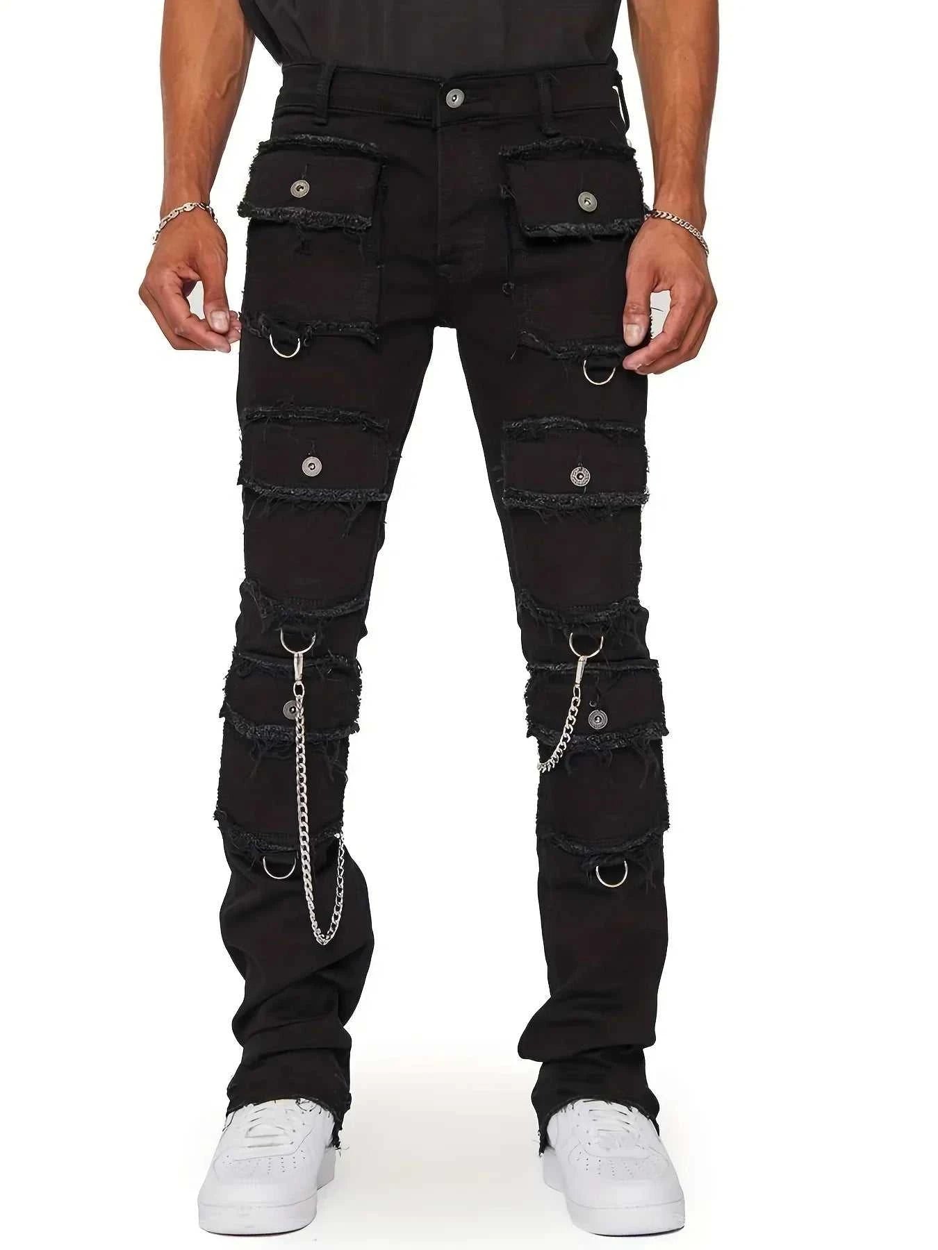 Y2K Multi Pockets Design Denim Cargo Pants