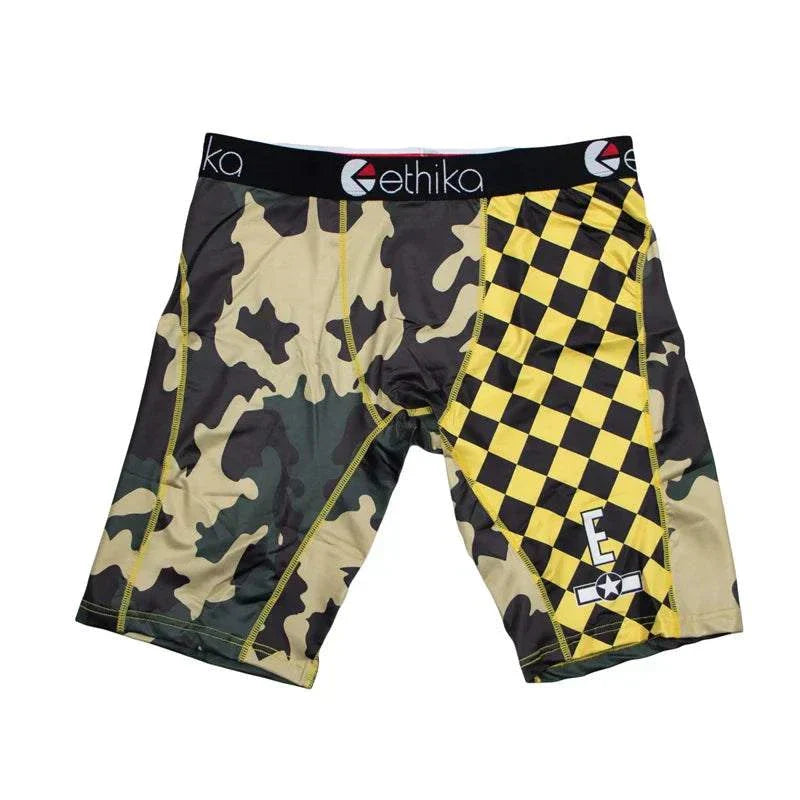 ETHIKA men’s breathable boxer shorts with camouflage and checkered print, plus size up to XXL