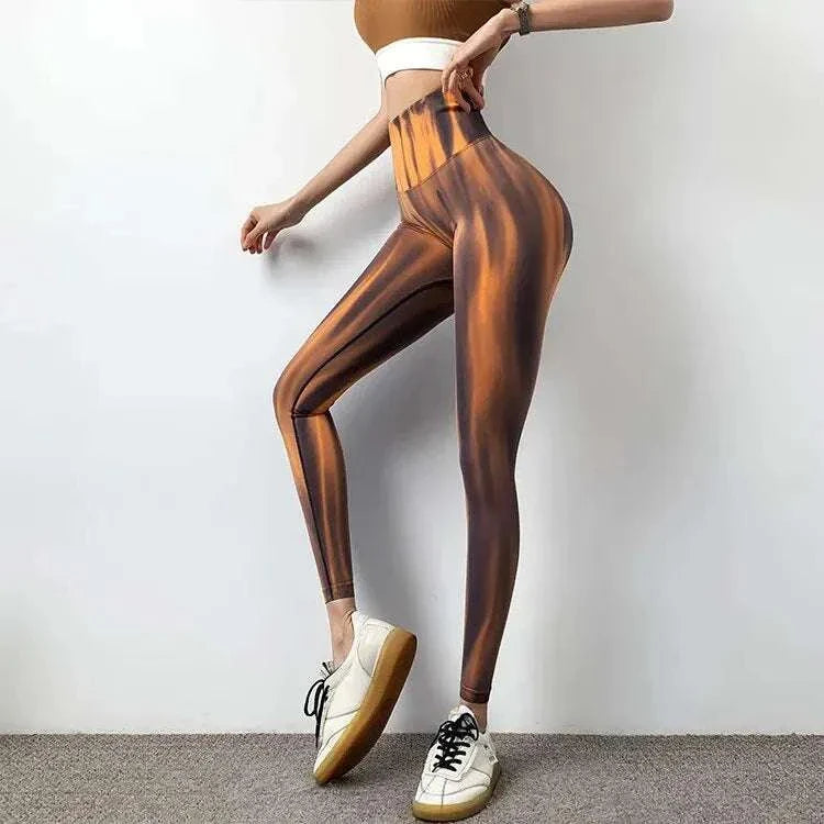 New Tie Dyed High Waist Gym Leggings With Super Butt Lift Technology