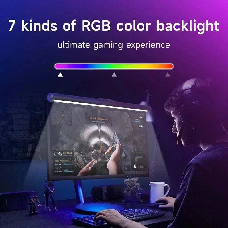 LED monitor light bar with 7 kinds of RGB color backlight for enhanced gaming experience