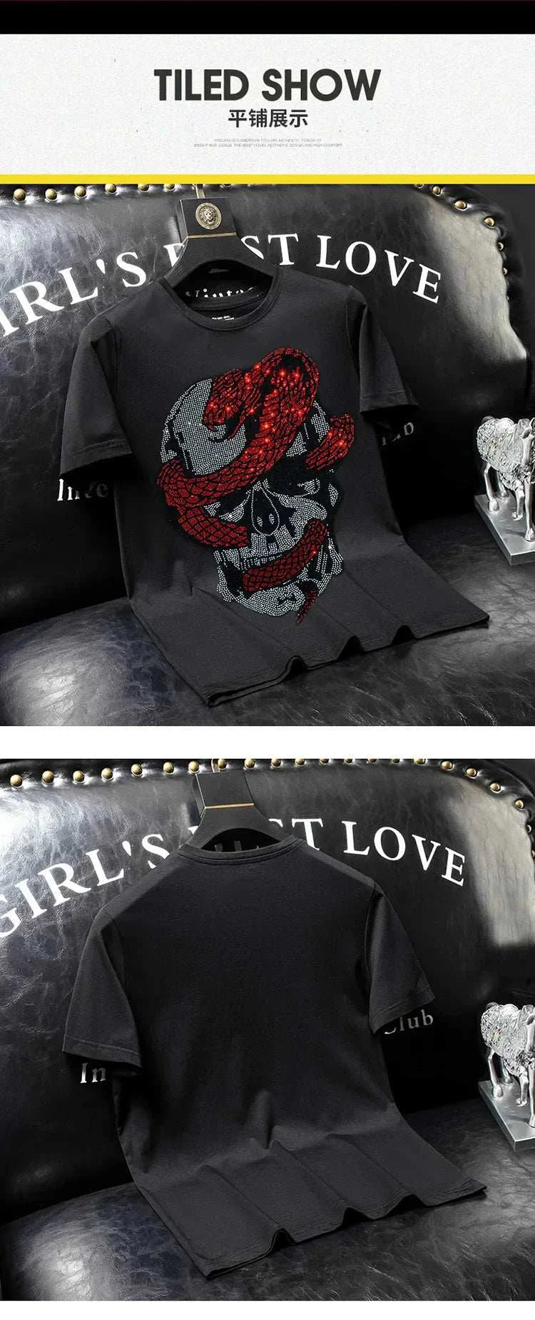 Reaper And Cobra Rhinestone TEE