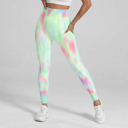 New Tie Dyed High Waist Gym Leggings With Super Butt Lift Technology
