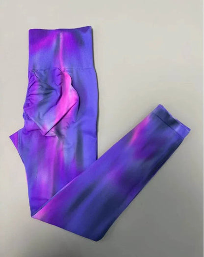 New Tie Dyed High Waist Gym Leggings With Super Butt Lift Technology