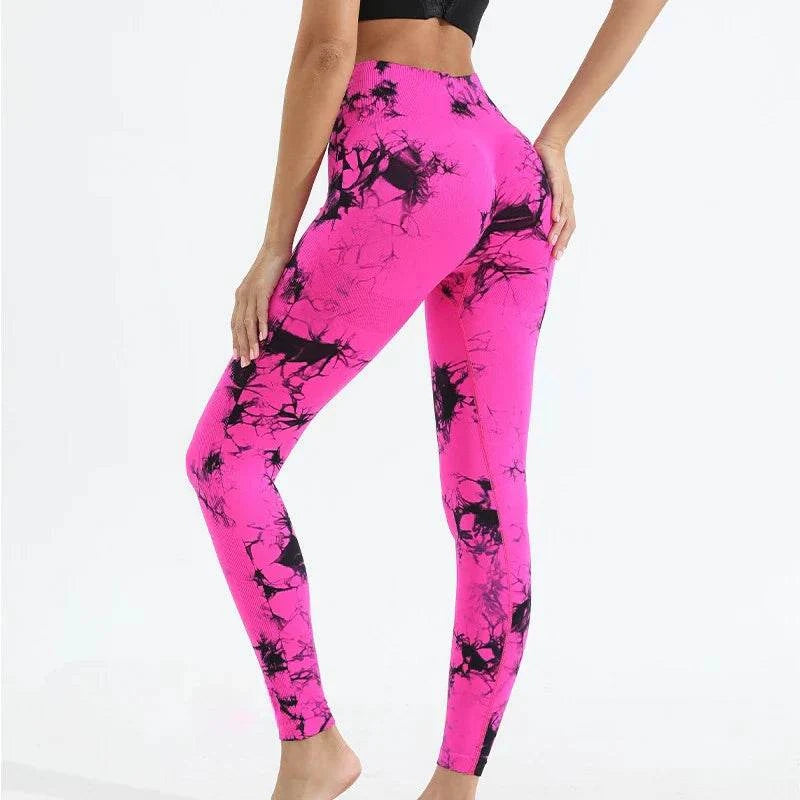 Women Tie dye Gym Leggings Seamless Push Up Booty Yoga Pants