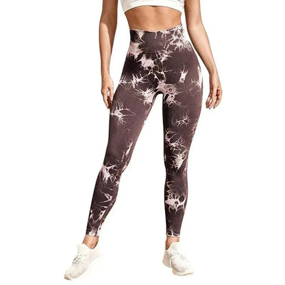 Women Tie dye Gym Leggings Seamless Push Up Booty Yoga Pants