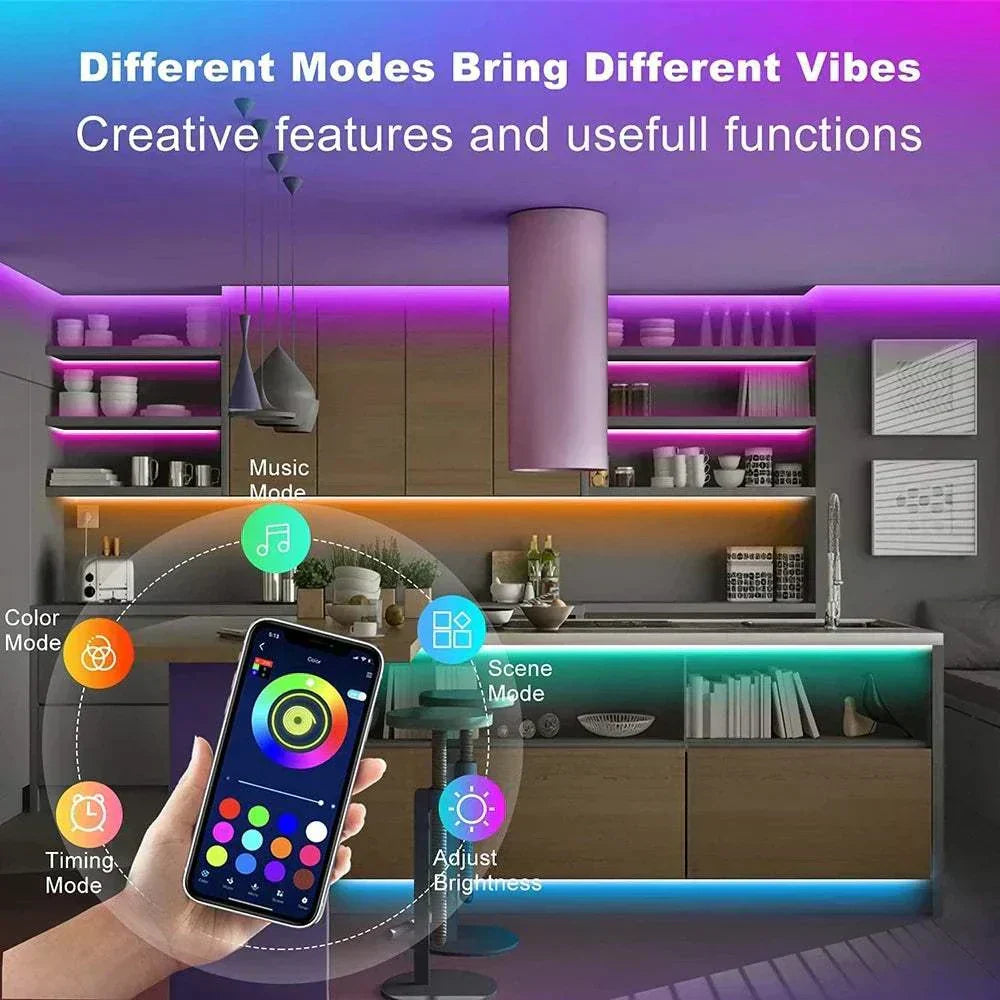 LED Light Strip USB LED strip lights controlled by app with multiple color modes and bright lighting for home décor
