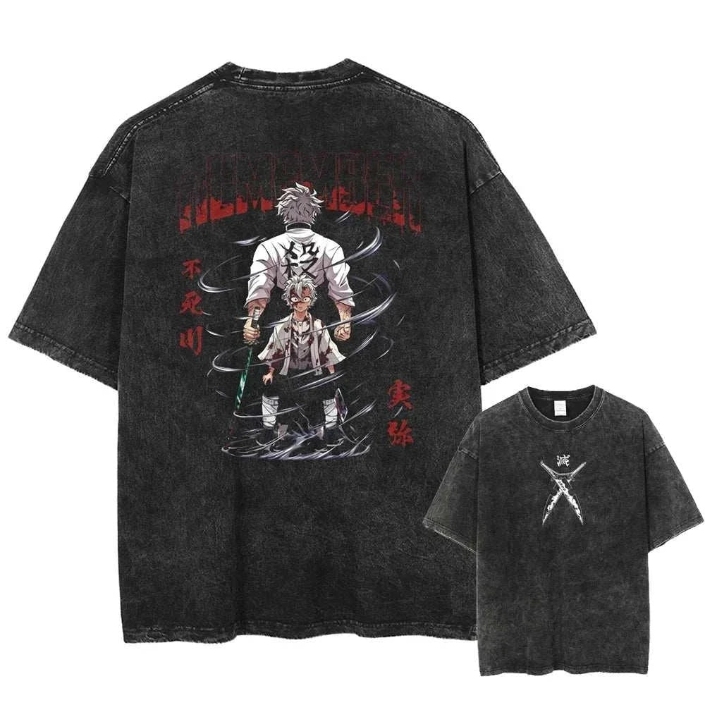 Demon Slayer Uzui Tengen Anime Vintage Washed Cotton T Shirt #Trending