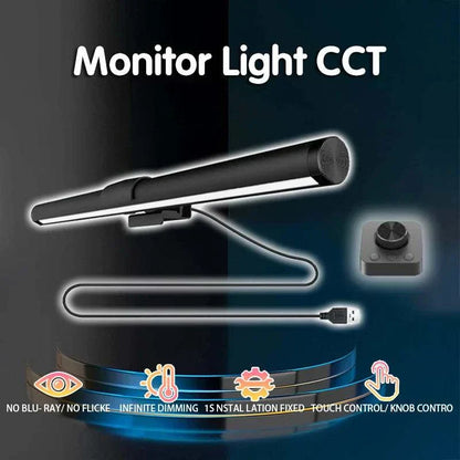 LED Monitor Light Bar with touch control, adjustable color temperature, and USB power for computer screens.