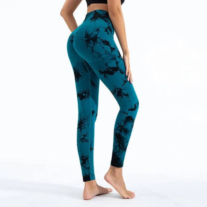 Women Tie dye Gym Leggings Seamless Push Up Booty Yoga Pants