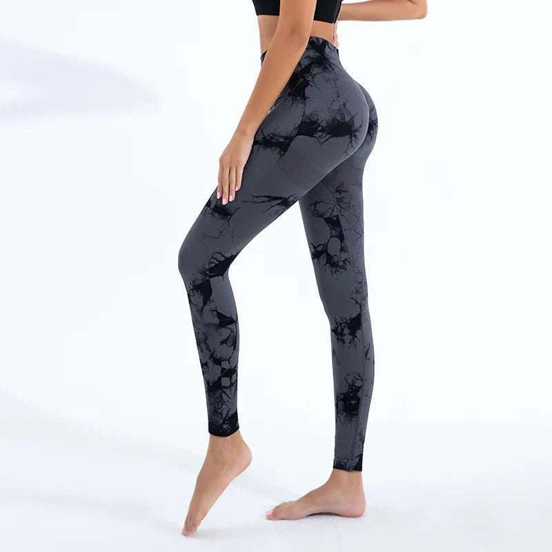 Women Tie dye Gym Leggings Seamless Push Up Booty Yoga Pants