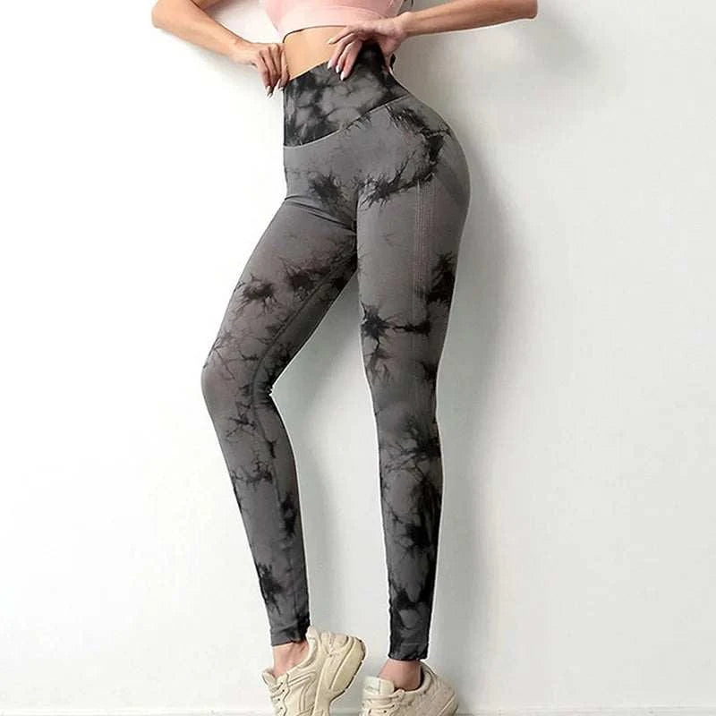 Women Tie dye Gym Leggings Seamless Push Up Booty Yoga Pants