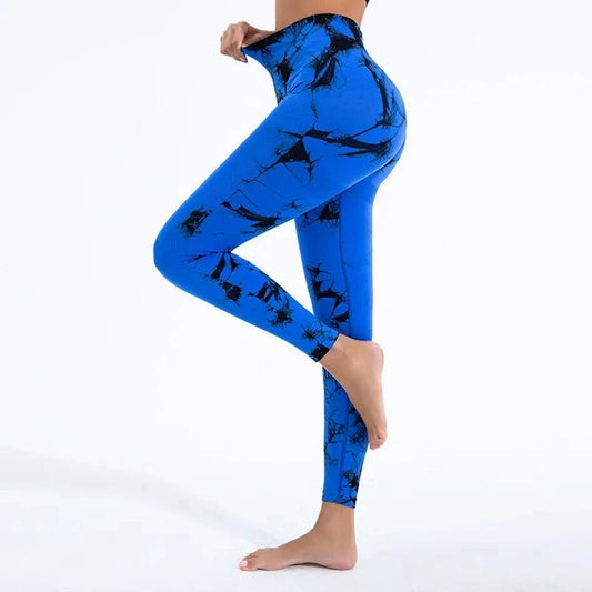 Women Tie dye Gym Leggings Seamless Push Up Booty Yoga Pants