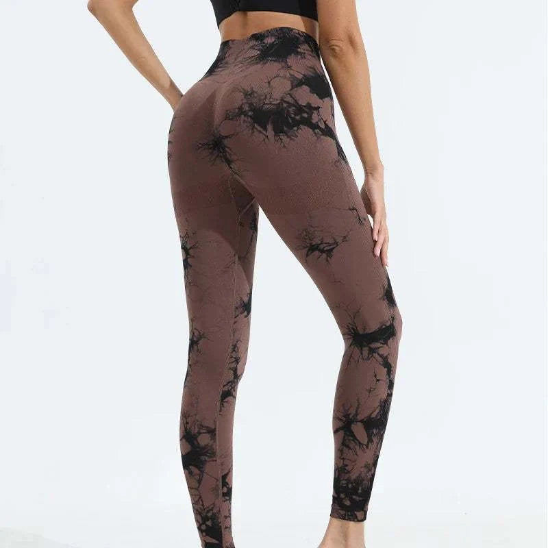 Women Tie dye Gym Leggings Seamless Push Up Booty Yoga Pants