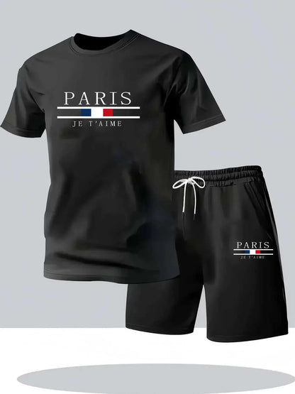 Paris Men Fashion Sportswear Two Piece Sets With Quick Drying Technology