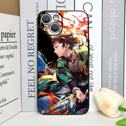 Demon Slayer Anime Phone Case For iPhones With Transparent Back Cover