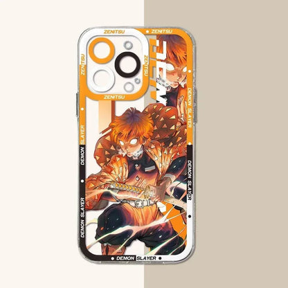 Demon Slayer Anime Phone Case For iPhones With Transparent Back Cover