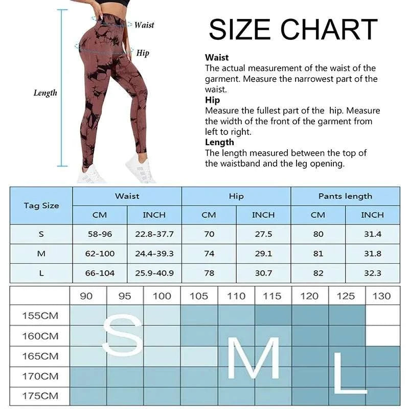 Women Tie dye Gym Leggings Seamless Push Up Booty Yoga Pants