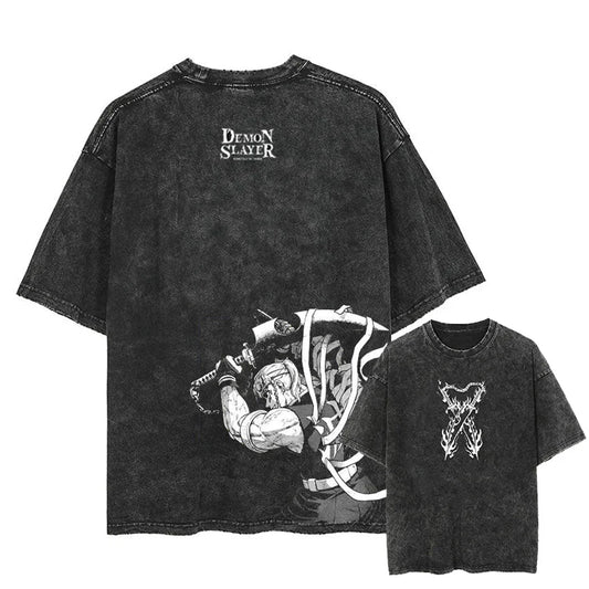 Demon Slayer Uzui Tengen Anime Vintage Washed Cotton T Shirt #Trending