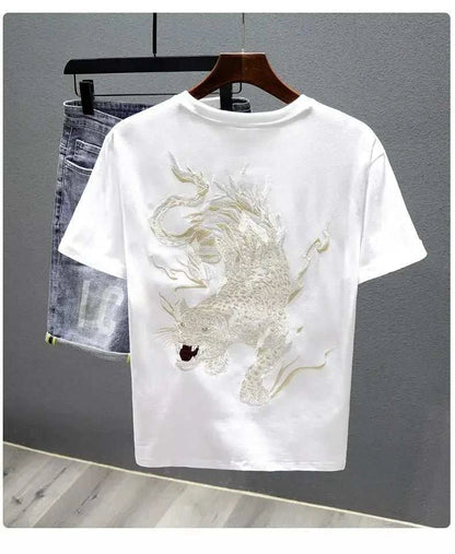 Embroidered Miracle Embroidered Dragon And Tiger T Shirt