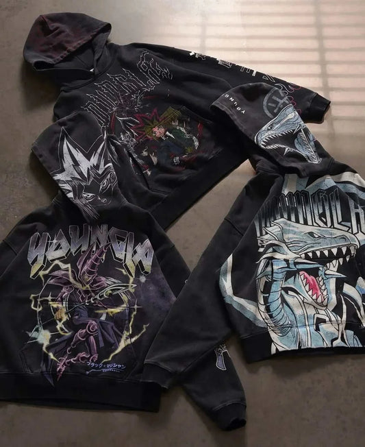 Y2K Yu-Gi-Oh Graphic Hoodies