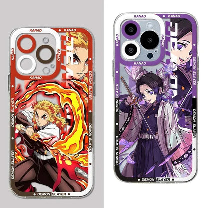 Demon Slayer Anime Phone Case For iPhones With Transparent Back Cover
