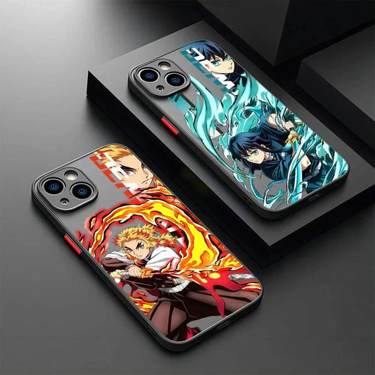 Demon Slayer Anime Phone Case For iPhone's 16 15 14 13 12 11 Mini Pro Max X XR 7 8 Plus With Matte Transparent Back Cover