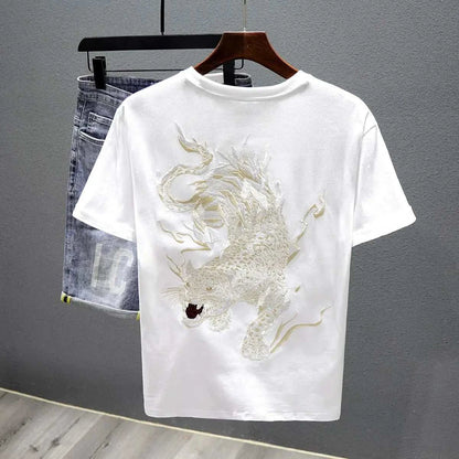 Embroidered Miracle Embroidered Dragon And Tiger T Shirt