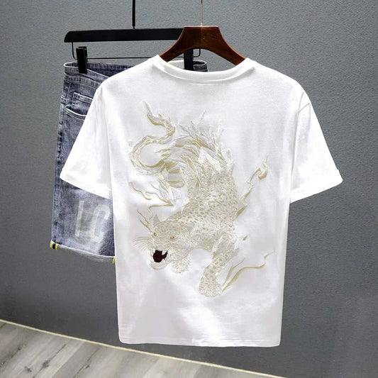 Embroidered Miracle Embroidered Dragon And Tiger T Shirt