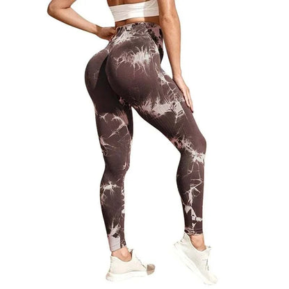 Women Tie dye Gym Leggings Seamless Push Up Booty Yoga Pants