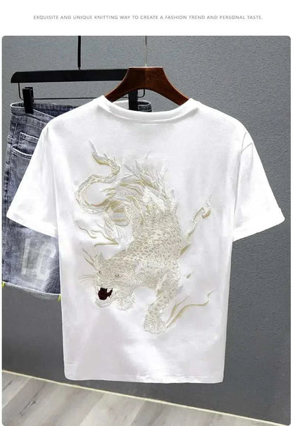 Embroidered Miracle Embroidered Dragon And Tiger T Shirt