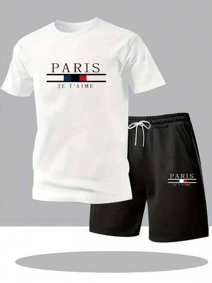 Paris Men Fashion Sportswear Two Piece Sets With Quick Drying Technology