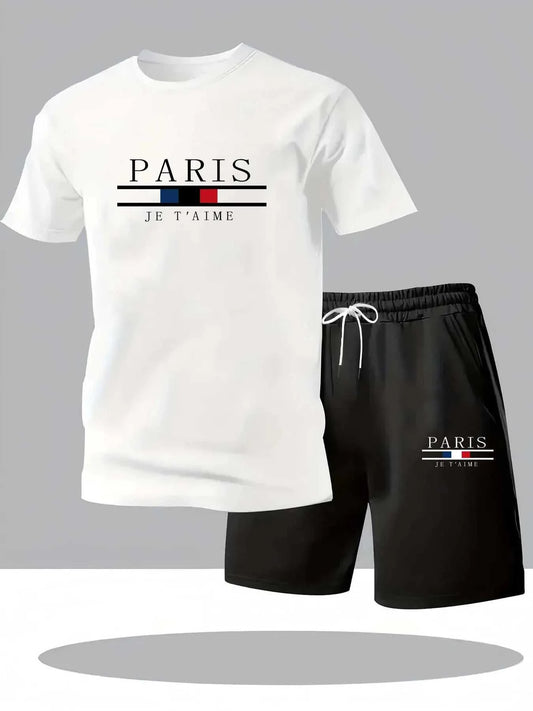 Paris Men Fashion Sportswear Two Piece Sets With Quick Drying Technology