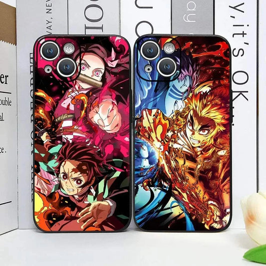 Demon Slayer Anime Phone Case For iPhones With Transparent Back Cover