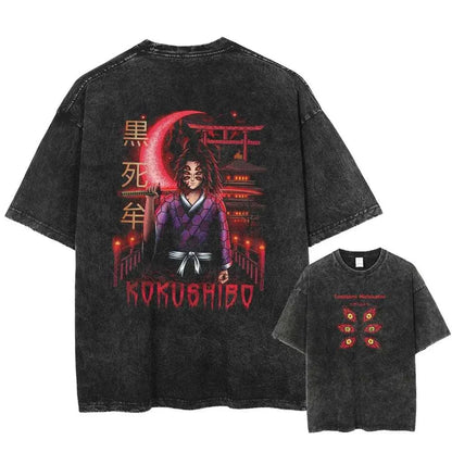 Demon Slayer Uzui Tengen Anime Vintage Washed Cotton T Shirt #Trending