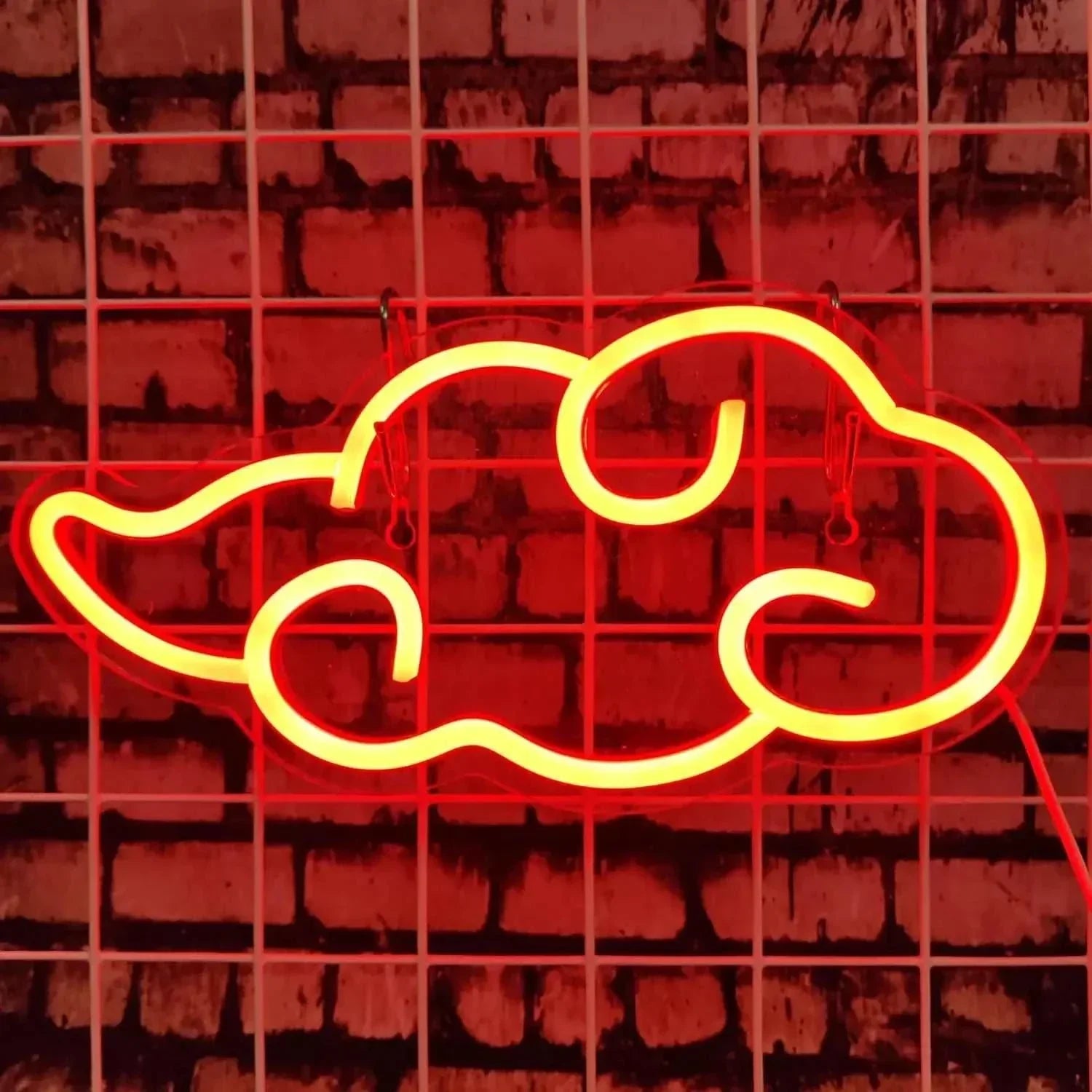Akatsuki Cloud Neon LED sign glowing red for gaming room wall decor and bedroom night light