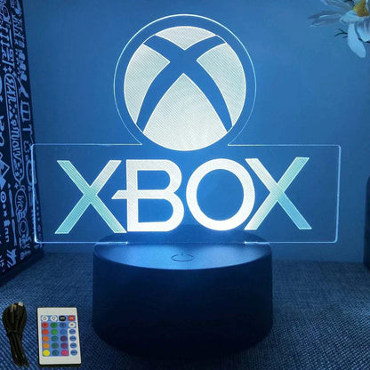 Very bright neon Xbox gaming sign LED decoration with remote control and multiple color options on black base