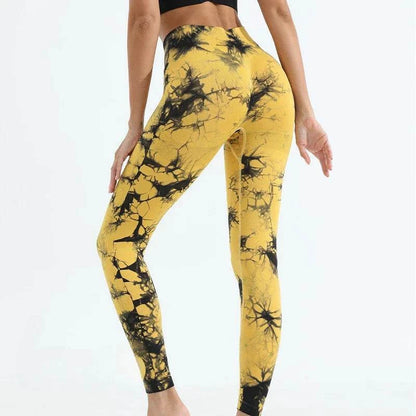 Women Tie dye Gym Leggings Seamless Push Up Booty Yoga Pants