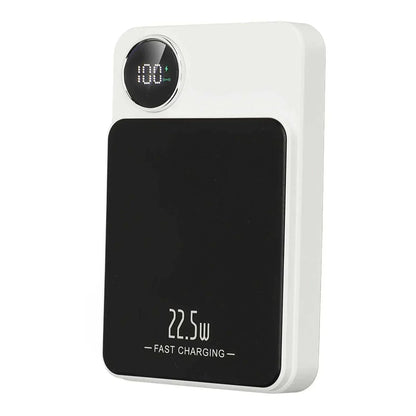 Massive 5000mAh wireless fast charging power bank with 23W max output and LED power display