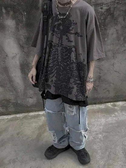 2025 Y2K Gothic Skull Graphic T Shirts