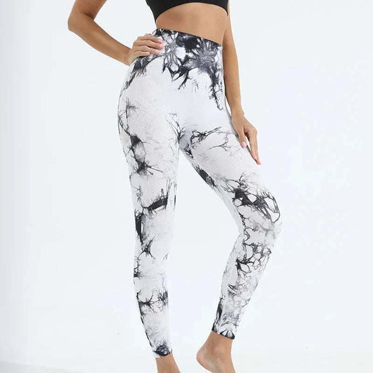 Women Tie dye Gym Leggings Seamless Push Up Booty Yoga Pants