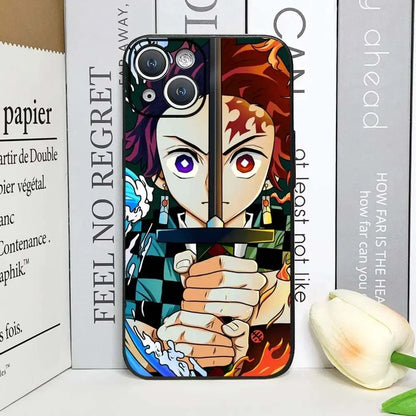 Demon Slayer Anime Phone Case For iPhones With Transparent Back Cover