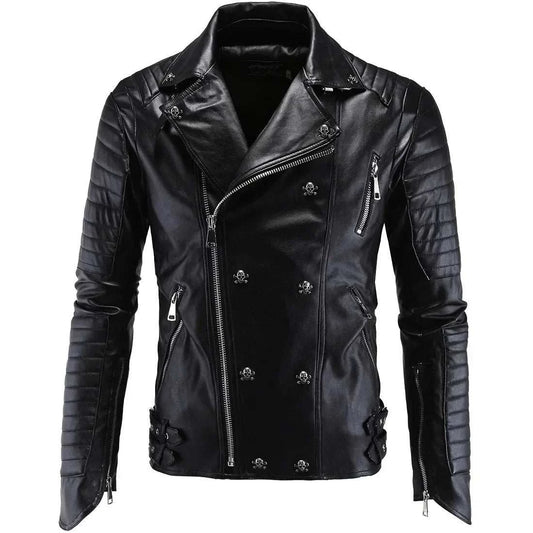 Fashion Mens Cari Biker Leather Jacket