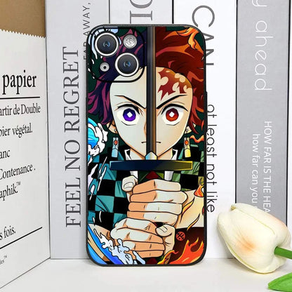 Demon Slayer Anime Phone Case For iPhones With Transparent Back Cover