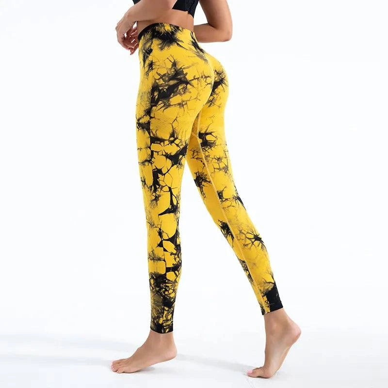 Women Tie dye Gym Leggings Seamless Push Up Booty Yoga Pants